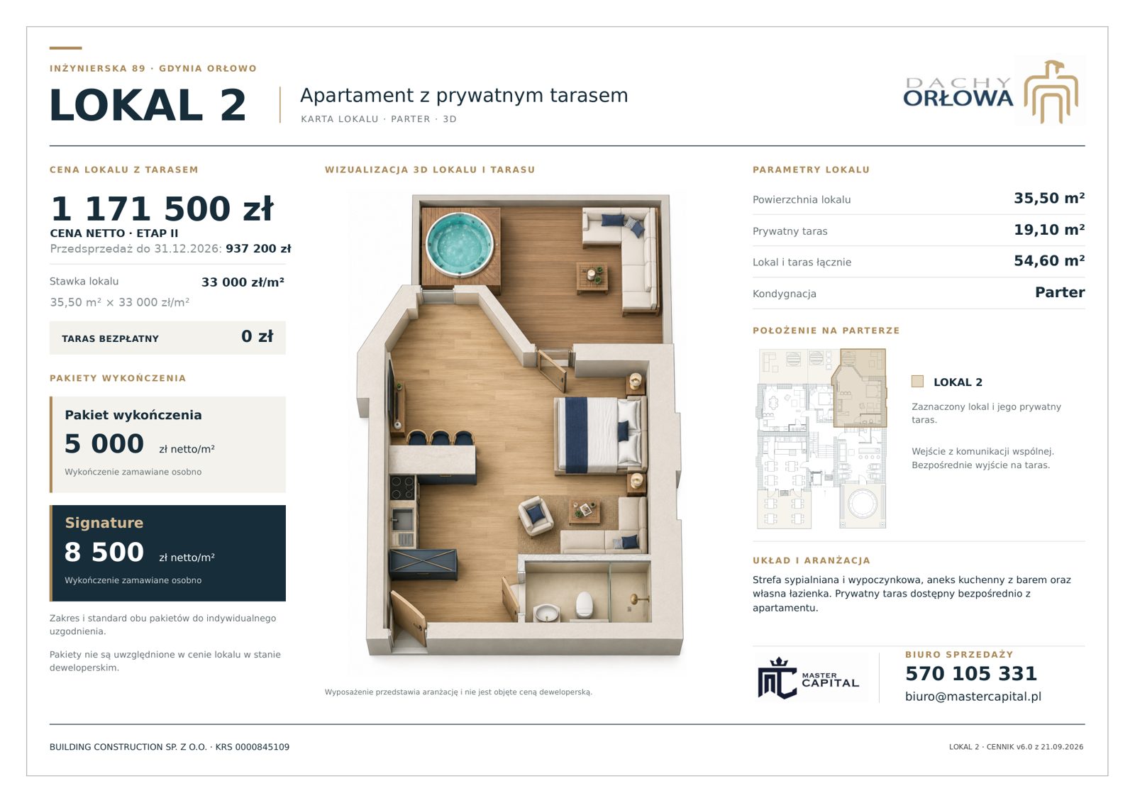 Karta lokalu 2: apartament z tarasem, parter